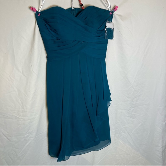 David’s Bridal Bridesmaid Strapless Dress Size 8 Gem Color - Picture 2 of 14